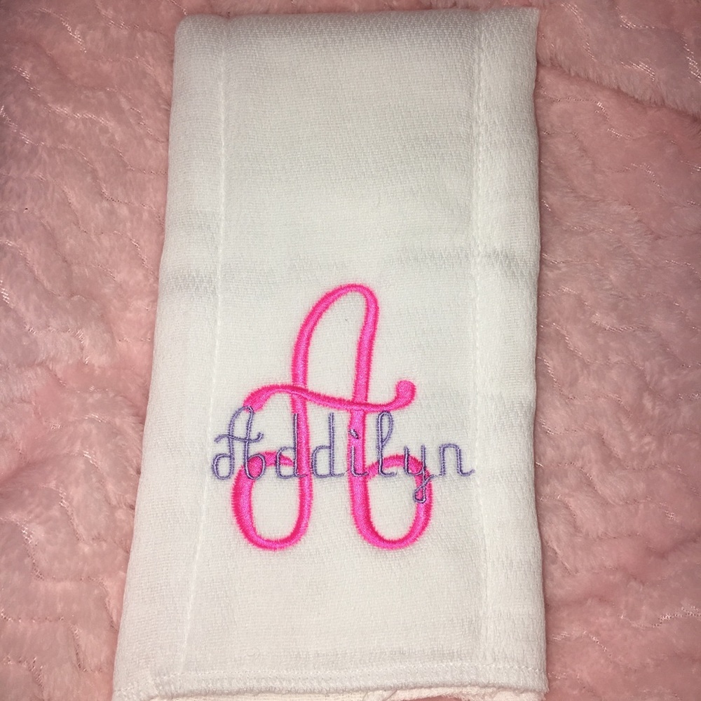 Monogrammed burp cloths